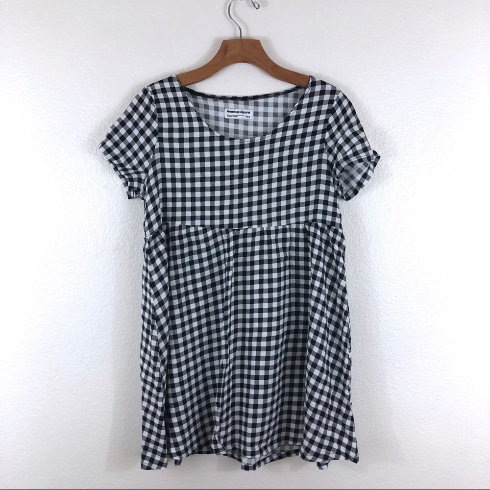 SOLD American Apparel Gingham Babydoll Dress - Picture 2 of 5